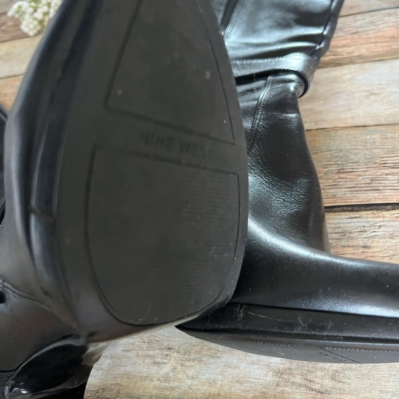 NINE WEST Reindeero Genuine Black Leather Boots Size 6 - Picture 11 of 11